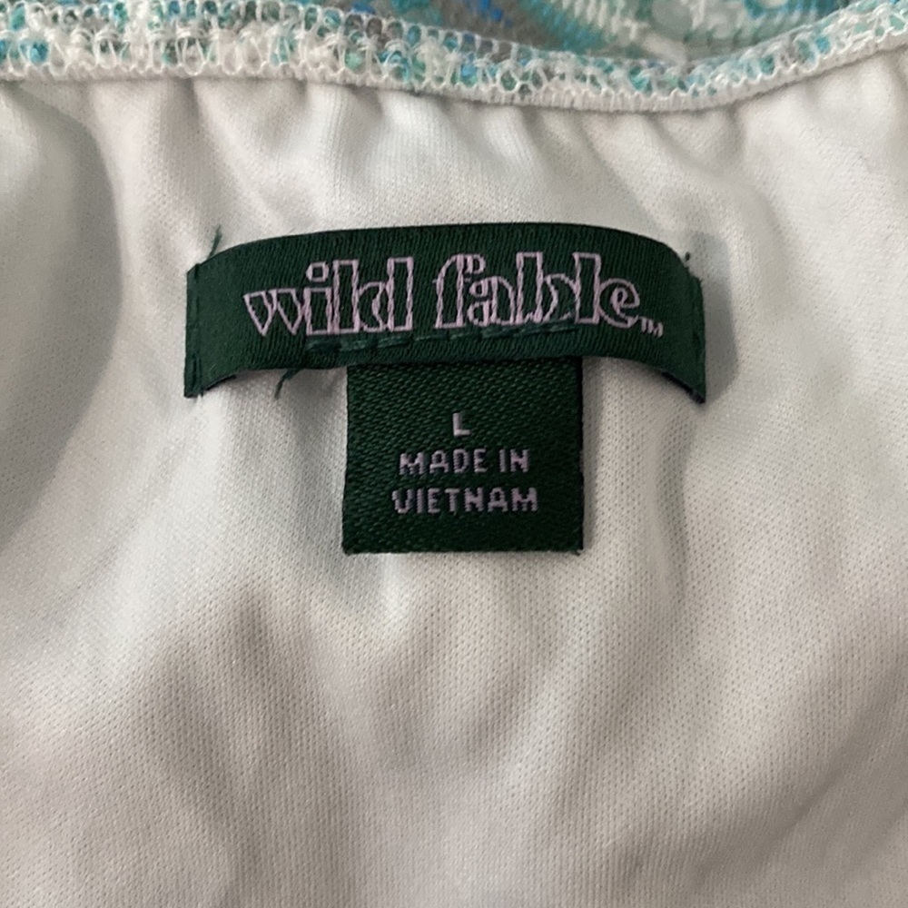 Women's Crochet Slip Dress Lace Up Back - Wild Fable Aqua Blue Size L Vacation - Picture 6 of 8